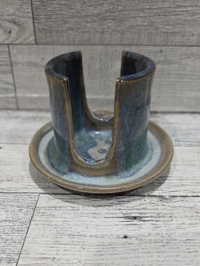 Handmade Pottery Sponge Holder w/ Drip Catcher
